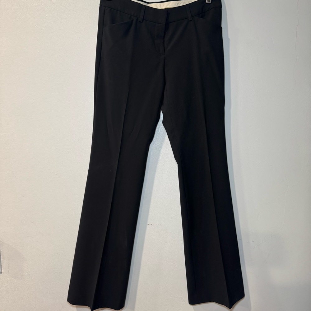 Theory Black Straight Leg Pockets Wool Business Casual Dress Pants Sz 4
